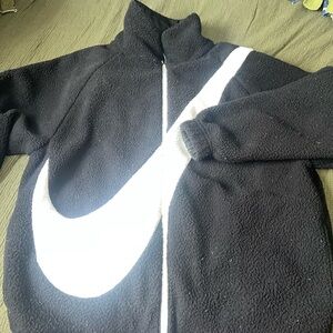 Women’s Nike Black Fleece Jacket with White Swoosh